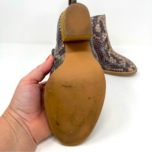 Jeffrey Campbell Snakeskin Open Sided Ankle Boots - Picture 9 of 10